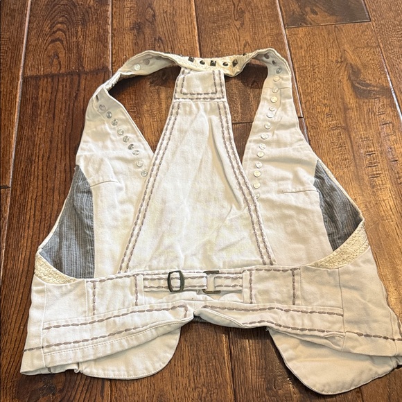 Miss Me Beige and Gray Studded Vest - Picture 5 of 6